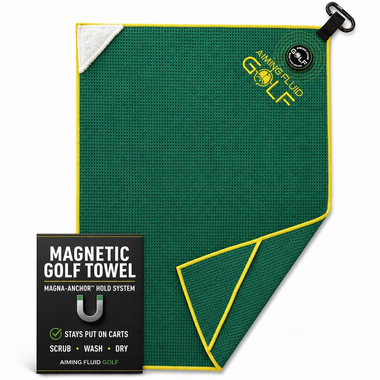 Magna-Anchor™ Magnetic Golf Towel – Stubby (16×24)