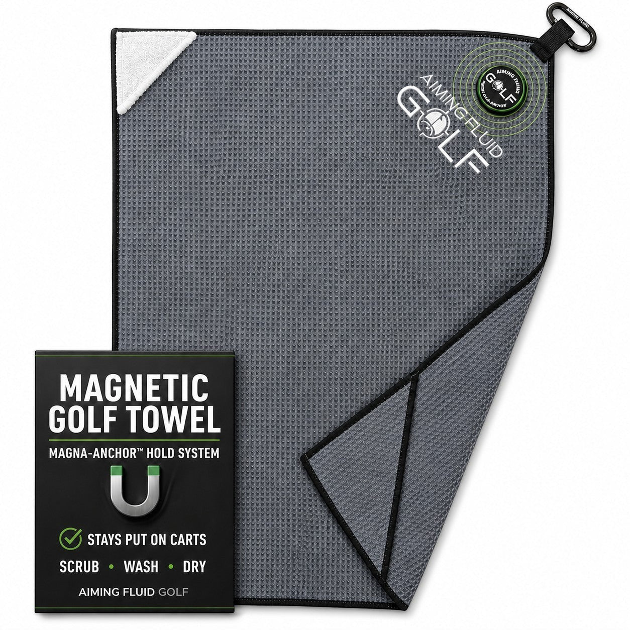Magna-Anchor™ Magnetic Golf Towel – Stubby (16×24)