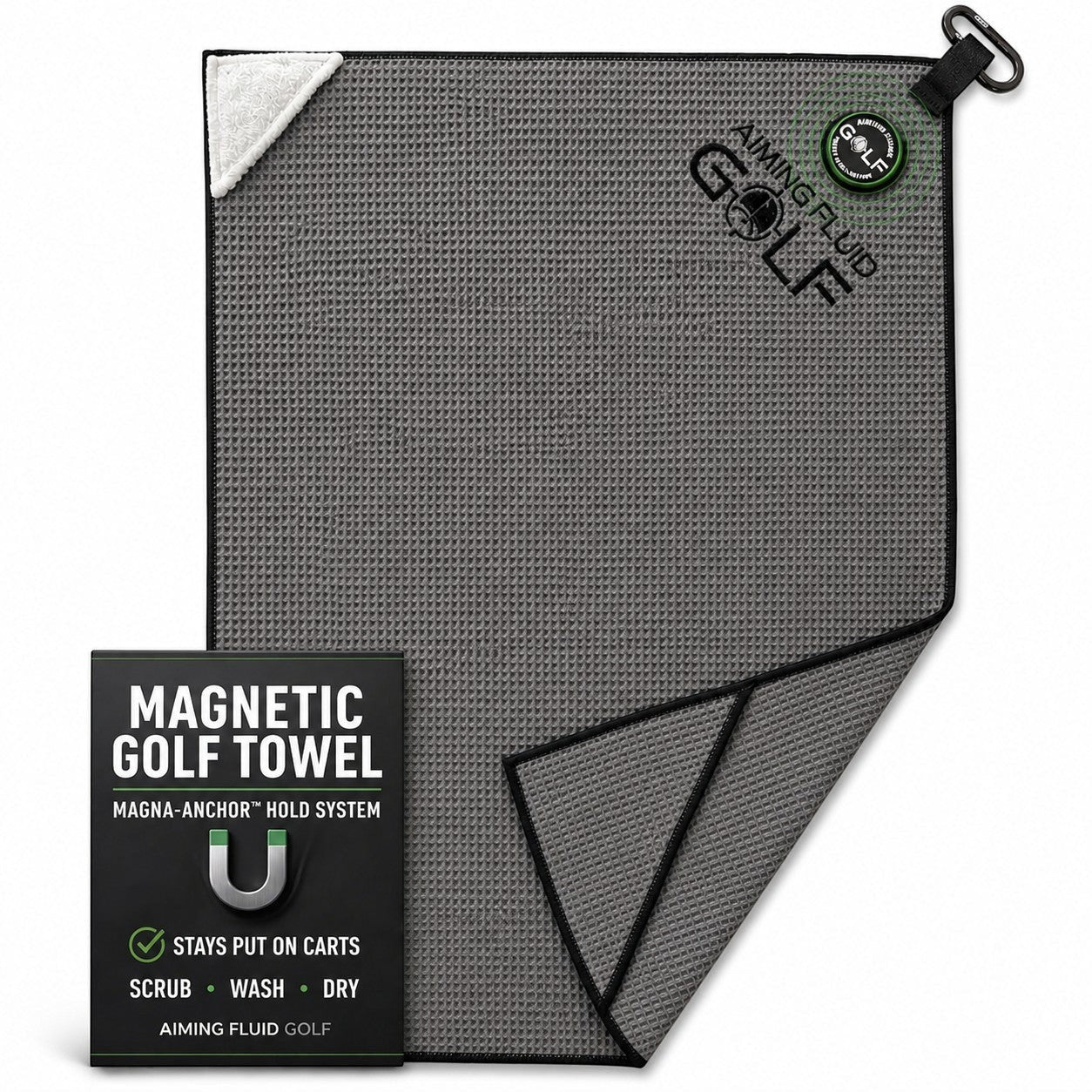 Magna-Anchor™ Magnetic Golf Towel – Stubby (16×24)