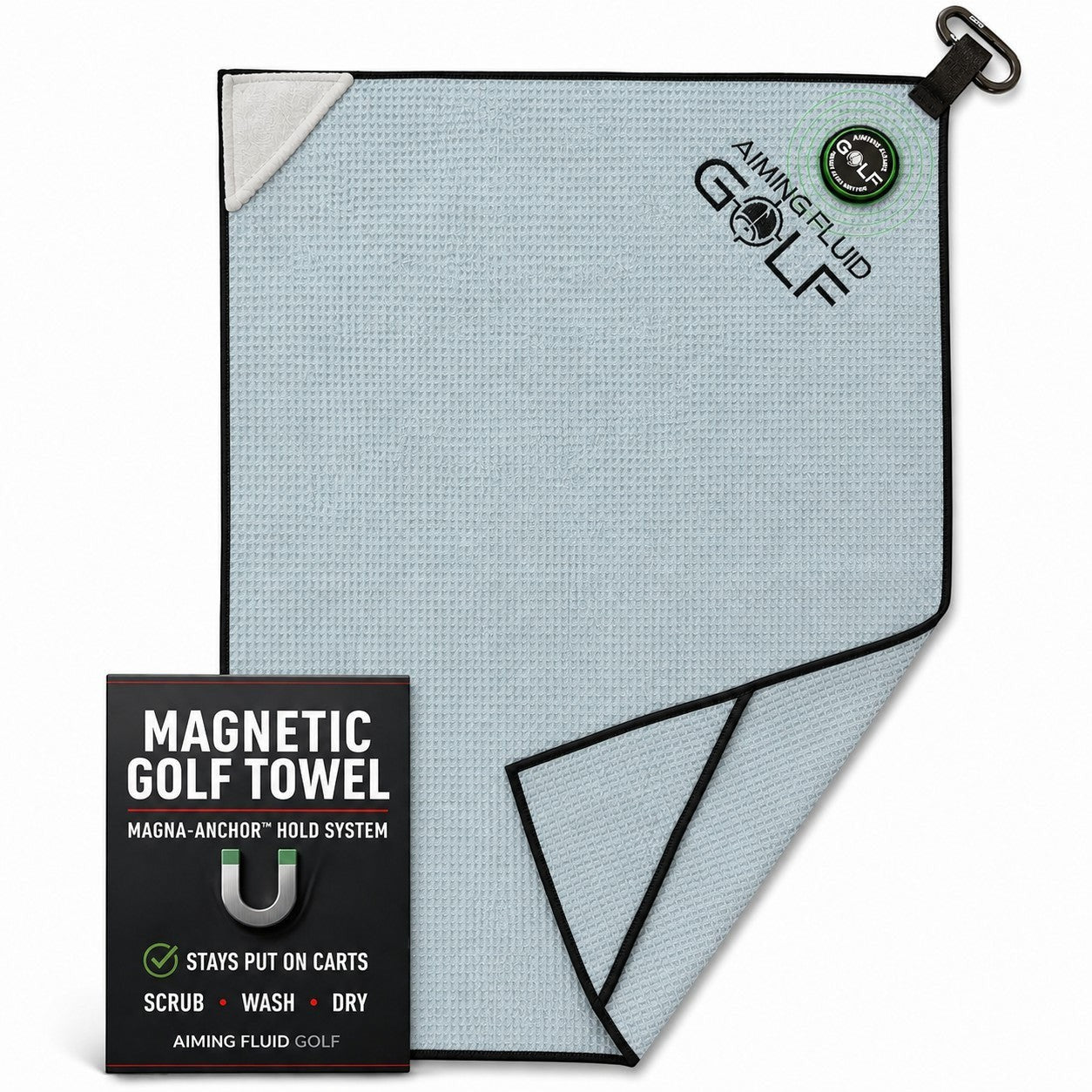 Magna-Anchor™ Magnetic Golf Towel – Stubby (16×24)